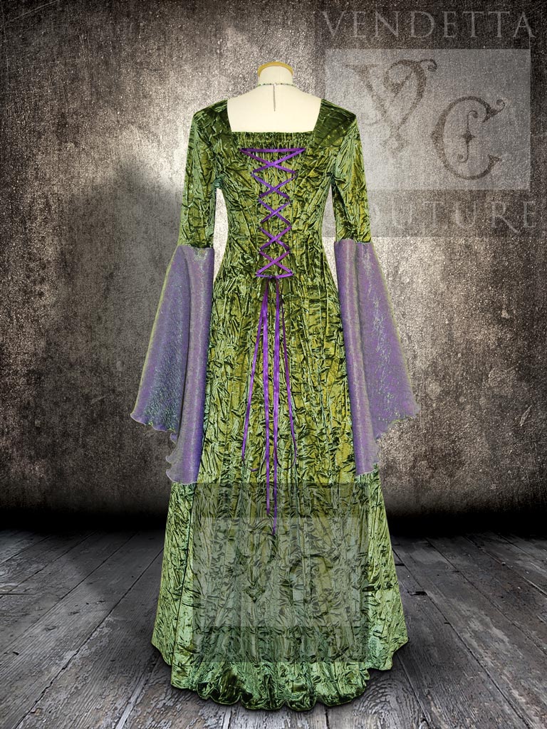 purple and green dress