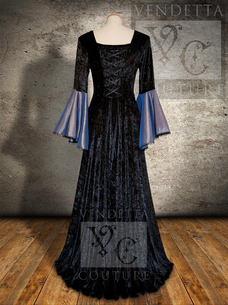 Medieval Dresses Black Blue
