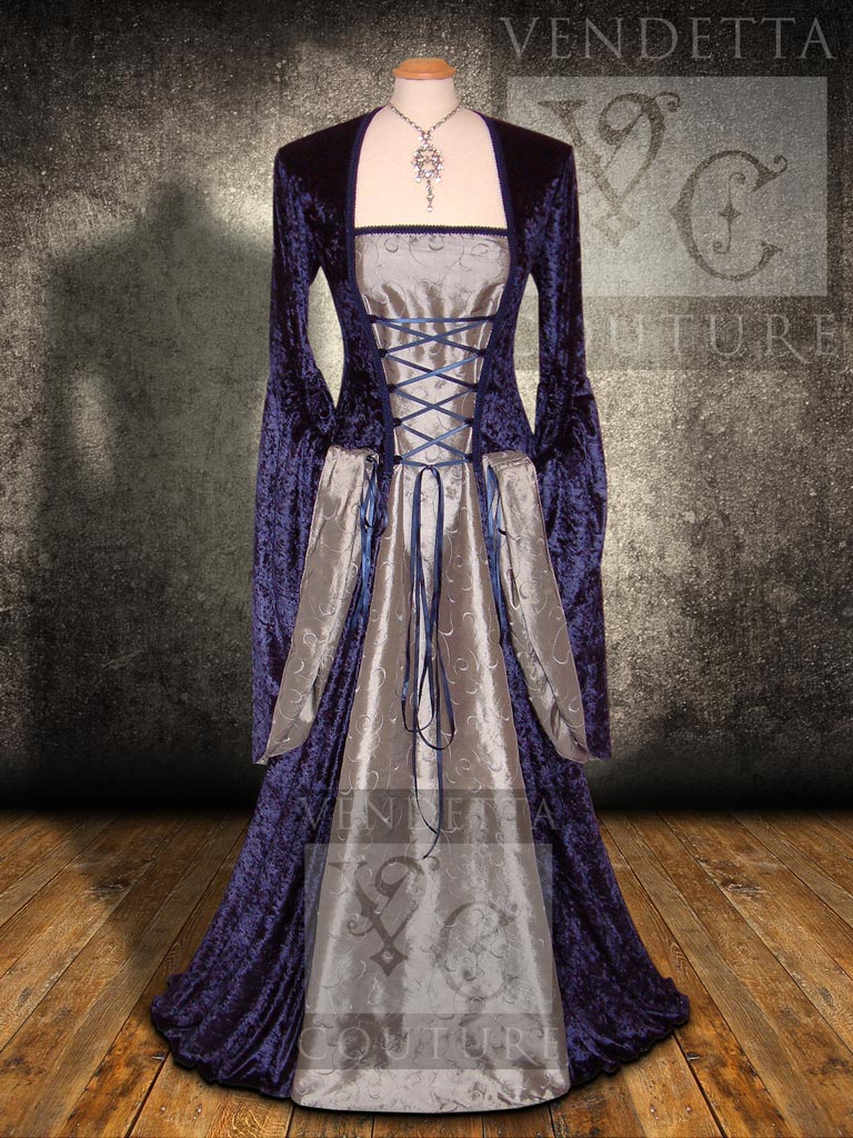 Medieval Dress Dark Blue
