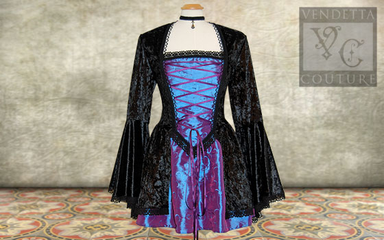 Vintage Style Clothing Black Purple