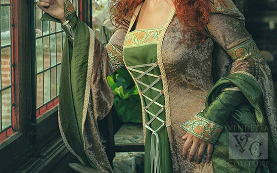 Green medieval gown