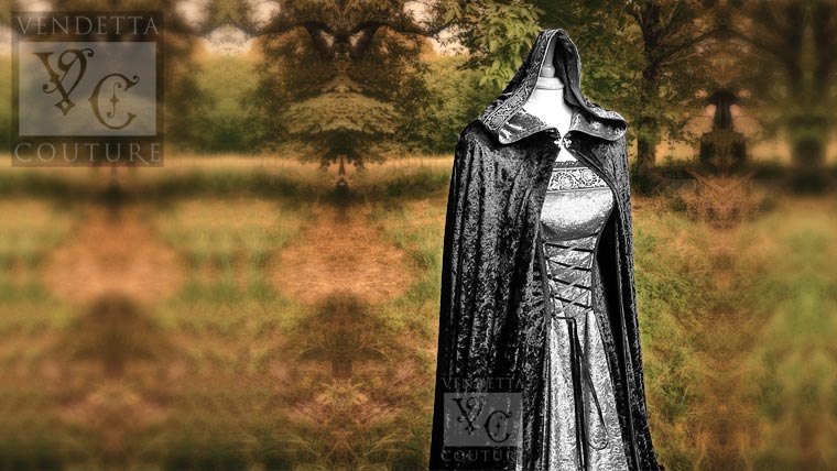 Fae of the Falls Gown - elven fairy goth witch dress by Moonmaiden Gothic  Clothing